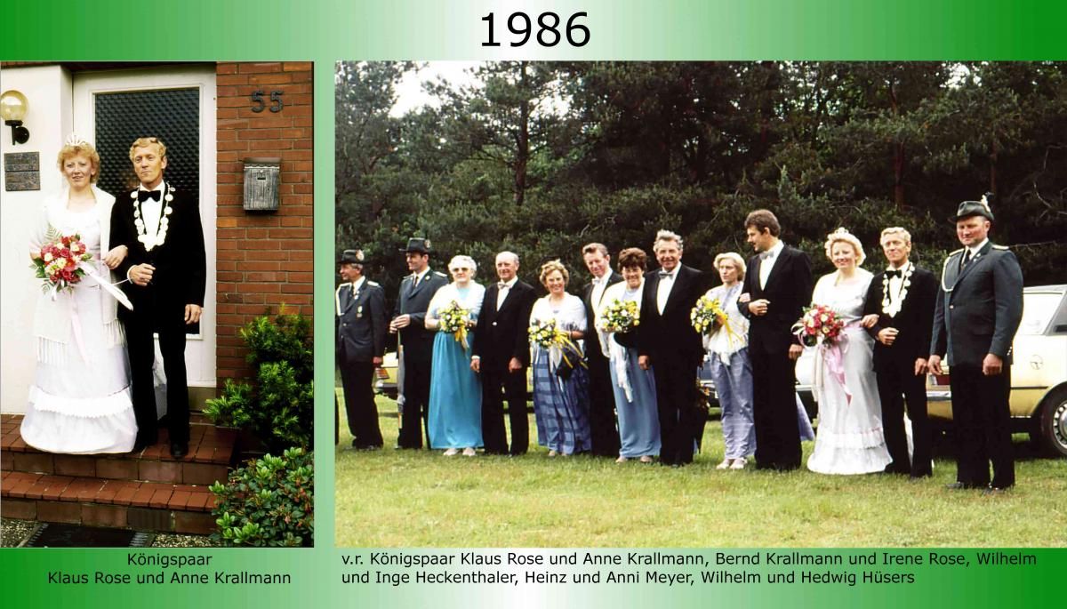 1986 Koenigspaar Thron Klaus Rose